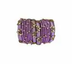 Aashirwad Traders Handmade Light Purple Plastic and Silk Thread Kundan Bangle (Women) - 2.4 (set of 16)