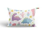 PumPum Soft Microfiber 12 x 18 Inch Kids Pillows for Sleeping, Baby Pillow for Travel, with Soft Organic Cotton ,Dinasaur + Plants