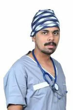 SCRUB INDIA Scrub Cap Medical Doctor Bouffant Turban Cap Surgical Head Cap Surgical Caps with Sweatband Scrub Hat for Women/Men Doctor, Surgeon, Nurses, & Medical Professionals, (Blue & White Printed)