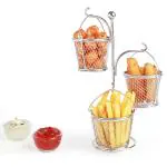 Urban Snackers Silver Stainless Steel Mini Serving Tree with 3 Bucket