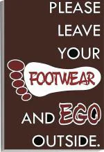 Surmul Multicolor Sunboard Medium Please Leave Your Footwear And Ego Outside Decorative Self Adhesive Sticker
