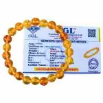 DVISHA Original Yellow Citrine Bracelet with Lab Certificate for Men and Women - Natural Energised Bead Stone Crystal Bracelet for Money, Success, and Good Luck - 8MM Beads