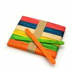 Vibhuti Crafts Natural Wood Multicolored Big Ice Cream/Popsicle Sticks (50 Pieces, 15x2cm), Ideal for Arts & Craft, Puppet Making, School Projects