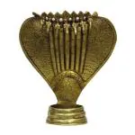 Kalarambh Bharat Haat Yellow Brass Sheshnag Idol Handicraft Art 17.7 x 7.11 x 20.3 cm
