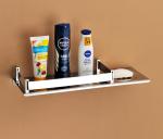 Callidus High Grade Stainless Steel 2 in 1 Multipurpose Bathroom Shelf with Soap Dish Bathroom Accessories (Silver, Chrome-Finish, 15 X 5 Inches)