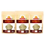 Ghotaram Multigrain Mix Sattu Satua Satoo Sattoo Atta Powder | Jau Chana Mix Grain Multigrain Mix Sattu | Organic Roasted kala Chana Barley Mix Sattu Flour | No Additives or Preservatives-720g(pac 3x 240g)
