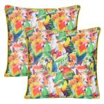 Riara Luxury Soft and Smooth Parrot Print Single Pcs Velvet Cushion Cover (Multicolor, 14