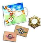 Designarium Rakhi Gift Hamper Card Diya and Aeroplane Audi Bro Rakhi