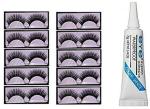 Lenon Beauty 10 Pair False Eyelash With 1 Eyelash Glue (11 Items in the set)