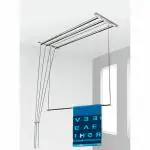 Synergy - 4 Pipes x 6 Feet - Heavy Duty - Stainless Steel Ceiling Clothes Hanger/Cloth Dryer with UV Protected Nylon Rope and Individual Drop Down Railers