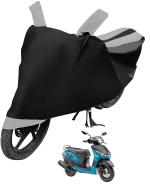 Auto Hub Bike Cover for Yamaha Alpha , Dustproof UV Protection water resistant Custom Fit Cover-(Black-Silver )