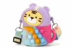 SAEKOS Tiger pop it Bag | Fidget Popit Stylish Backpack Shoulder Bag | Cute Silicone Purse, Pouch | for Kids, Women | Unicorn Bags for Girls Fidget Toys, Pop It Sling Bags for Girls Or Popit Bag||Purple (Pack of 1)