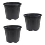 UGAOO UV Treated Black Plastic Big Plant Pots, 45 X 45 Cm (Pack Of 3)