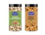 Aldeira Dry Fruits Combo Pack Rosted & Salted: Pistachios & Walnut Mix, (250g x 2) Combo Pack of 2 | Fresh & Healthy