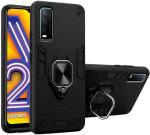 Mcase Polycarbonate, Silicon Black Back Cover For Vivo Y20I, Vivo Y20, Vivo Y20G, Vivo Y12S