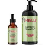 Mielle Organics Bundle Rosemary Mint Scalp & Hair Strengthening Oil 59 Ml & Rosemary Mint Strengthening Shampoo 355 Ml (Imported from USA)
