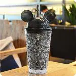 VDNSI Acrylic Mickey Sipper Vacuum Flask Water Bottle with Straw for Cold Beverages Drinks - 1 PCS