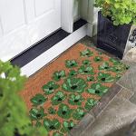 Only Mat Natural Printed Welcome Entrance Doormat Green Flower Design (75cm x 45cm)