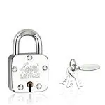 Link Alloy Steel Atoot Lock 40mm 3 Silver Keys with Keychain |15 yrs Warranty