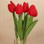 TIED RIBBONS Polyester Artificial Tulip Flower Bunch 7 x 34 cm, (Pink)