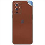 GADGETSWRAP Premium Material Skin Vinyl Decal Sticker Compatible With Oneplus 9 - Brown Leather