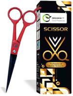 Organim Care Products 6 inch Barber Scissors Red Carbon Funner Steel