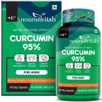 Nourish Vitals Curcumin 95% Curcuminoids, 500 mg Turmeric with Piperine Extract Supplement, 60 Veg Capsules
