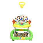 Mee Mee Lawn Green Metal, Plastic Baby Walker With Rocker And Rocking Parent Push Handle Foot Mat Stopper 3 Level Height Adjustment