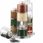ECOVISTA 6 pcs Plastic Spice Tower Acrylic Stacking Bottle with Sifter Lid Spice Tower/spice rack set for kitchen/kitchen storage organizer/masala container for kitchen/seasoning container set/ containers/kitchen accessories items