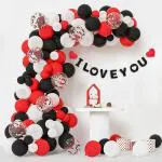 SpecialYou.in Valentine Balloons Decoration Kit with I Love You Foil Balloon Banner for Your Loved One's, Anniversary, Birthday, wedding anniversary gift for couples Decorations- set of 52 Items