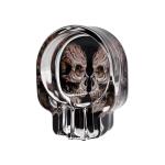 Kookee Glass Ashtray for Outdoor Indoor Tabletop Ash Tray for Smokers, Double Skull (8712)