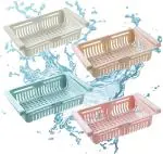 Mechdel Multicolor Acrylonitrile Butadiene Styrene Fridge Tray Sliding Storage Racks (Pack Of 6)