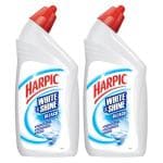 Harpic White & Shine Disinfectant Toilet Cleaner Bleach, 500ml, Pack of 2