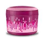 Milton Plastic Dark Pink New Big Bite Insulated Inner Tiffin Box With Additional Plate And Handle - 900 Ml