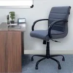 Classela Scroll Low Back Cushion Revolving Office Chair Grey