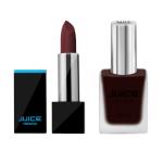 JUICE | MYSTERIOUS RED - M26 RICHSTICK (LIPSTICK) & BORGONHA - M03 NAIL PAINT | WATERPROOF & LONG LASTING | PACK OF 2