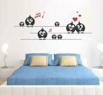 LANSTICK Multicolor Angry Birds Sitting Self Adhesive Wall Sticker