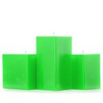 Sapi’S Light Green Wax Smooth Scented Square Pillar Candle (Pack Of 3)