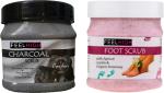 FEELHIGH Charcoal Deep Cleansing and Foot Scrub for Remove Dead Skin Cells 500 ml (pack of 2)