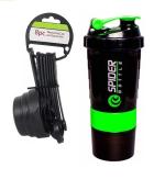 FIRST FRONT Plastic 8 Pieces Measuring Cups and Spoon Set With Heavy Plastic and Stylish Gym Shaker Bottle and Multicolour, Pack of 2