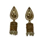 Priyansh Enterprise Handmade Gold Brass Traditional Earrings For Parties, Festivals For Women