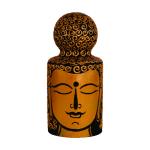 LISA WOODCO Handcrafted & Hand-Painted Wooden Lord Buddha Head Miniature for Good Luck