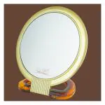Scarlet Line Professional Series Round Double Sided Magnifying Makeup Purse Mirror with Handle for Men n Women