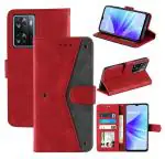 Autofocus Faux Leather Back Case Flip Cover for Oppo A77s with ID Card Slot | Foldable Stand | 2 Card Slot | 1 Cash Slot | Magnetic Closure - Executive Red, 22281