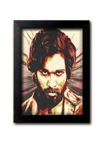 Blue Nexus Movies Pushpa Allu Arjun Wall Poster with Wall Frame Room Art Painting Collection A4 size 10x13