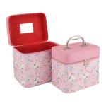 Clarabae Makeup Vanity Box for Women Professional Vanity Case With Zipper Closure Multipurpose Travel Makeup Cosmetic Vanity Box Organizer For Makeup Artist Combo Pack of 2 (Baby Pink)