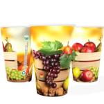 PARICOTT 330ml Fruit Printed Disposable Paper Cup (Pack of 100 Cups)