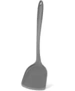 Ramkuwar Non Stick Heat Resistant Silicone Fry Spatula Kitchen Cooking Utensil for Frying, Cooking, Baking (Black)