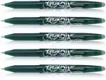 Pilot Frixion Erasable Roller Ball Pen | Tip Size - 0.7 MM | With Dimpled Grip and In-built Eraser | Ink Colour - Green | Pack of 2