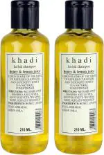 Khadi Herbal Honey Lemon Shampoo, Herbal Shampoo, Khadi Shampoo, Anti- Frizz Hair Shampoo, Scalp Cleansing Shampoo 210ml (Pack of 2)
